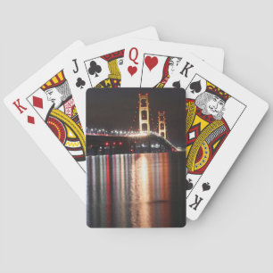 Mackinac Bridge på natten Casinokort