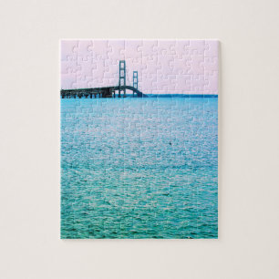 Mackinac Bridge - Sjö Michigan - 8x10 - 110 pcs. Pussel