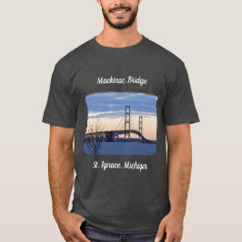 Mackinac Bridge St. Ignace-skjortans vita bokstäve T Shirt