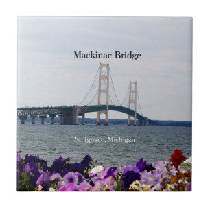 Mackinac Bridge St Ignace vår-plattan Kakelplatta
