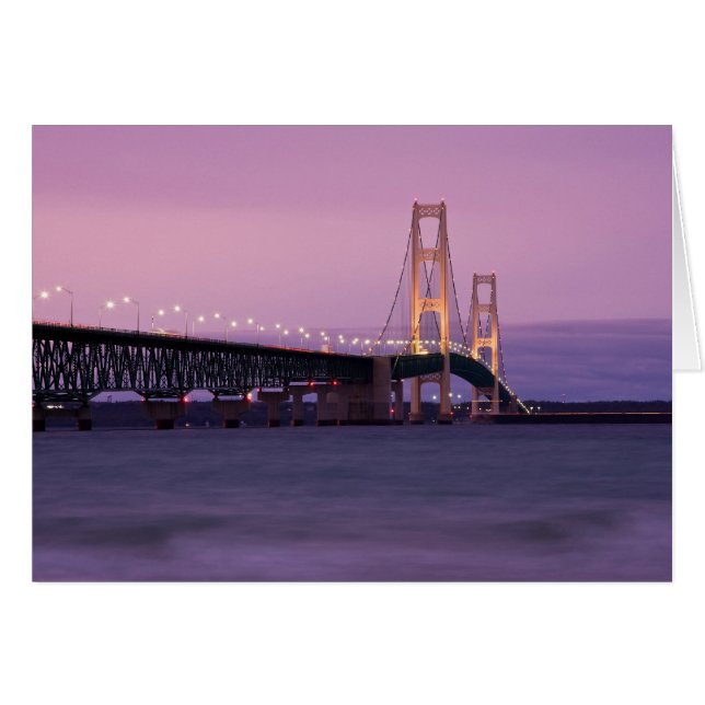 Mackinac Bridge Sunset Hälsningskort (Framsidan Horizontal)