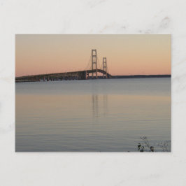 Mackinac Bridge Sunset, Michigan Vykort