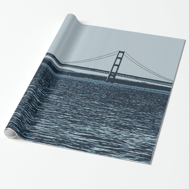 Mackinac Bridge Upper Peninsula Michigan Presentpapper (Utrullad)
