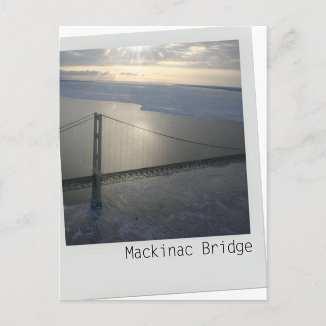 Mackinac Bridge Upper Peninsula Michigan vykort (Framsida)
