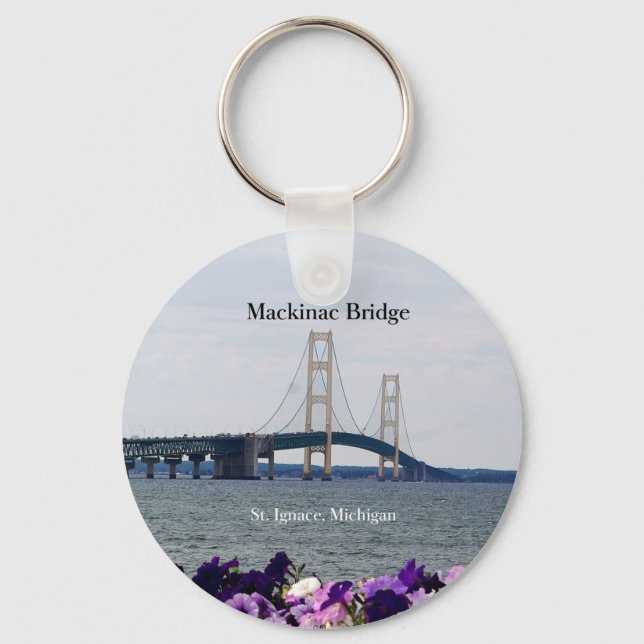 Mackinac Bridge vår St Ignace vår nyckelring (Framsida)