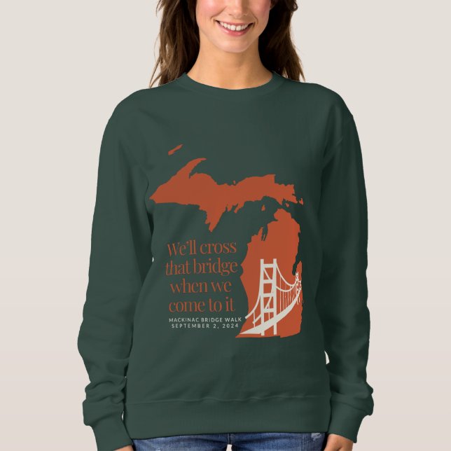 Mackinac Bridge Walk mörk sweatshirt T Shirt (Framsida)
