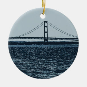 Mackinac-bron Julgransprydnad Keramik
