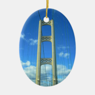 Mackinac-bron Julgransprydnad Keramik