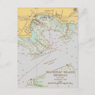 Mackinac-hamnens nautiskt vykort