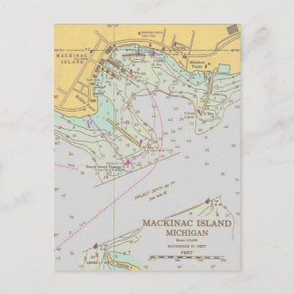 Mackinac-hamnens nautiskt vykort