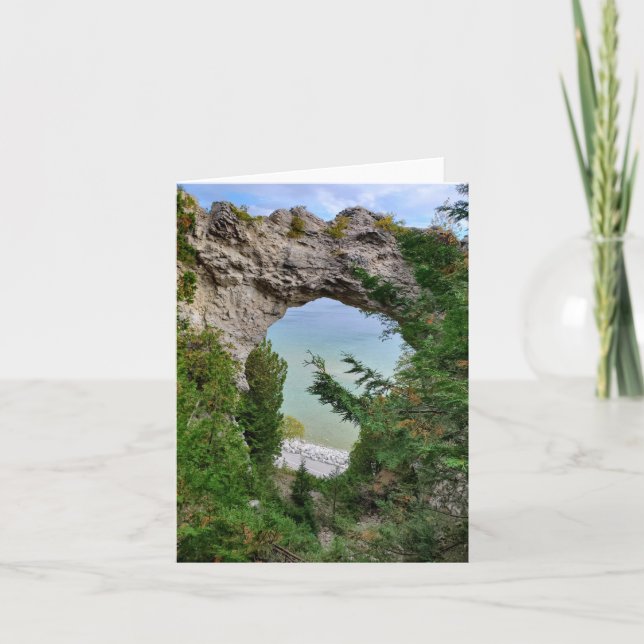 Mackinac Island Arch Sten Kort (Framsida)