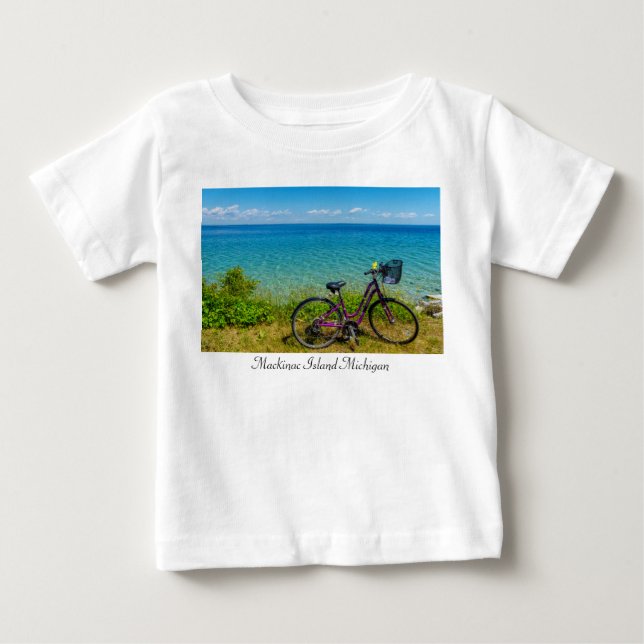 Mackinac Island Bike Baby Småbarn T-shirt (Framsida)