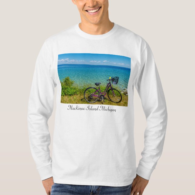 Mackinac Island Bike Långärmad T-Shirt (Framsida)