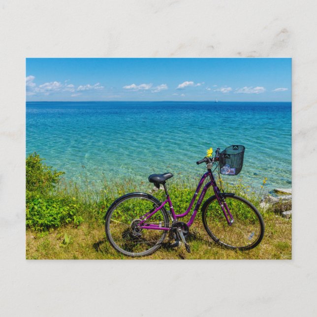 Mackinac Island Bike Postcard Vykort (Framsida)