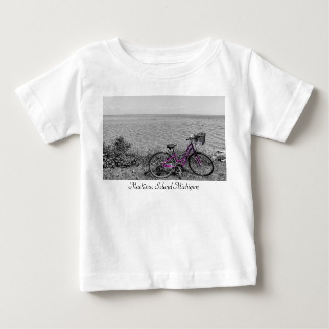 Mackinac Island Bike Selective Färg T Shirt (Framsida)