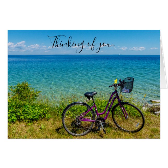 Mackinac Island Bike Thinking of You Card OBS Kort (Framsidan Horizontal)