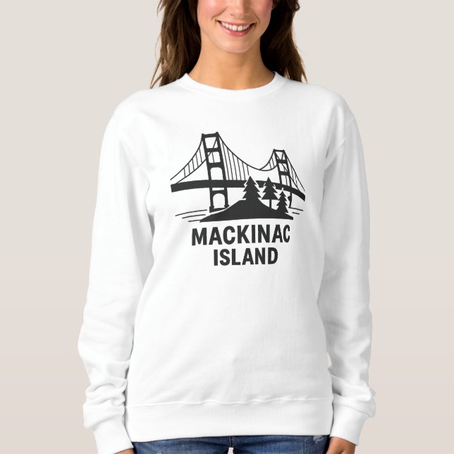 Mackinac Island Bridge & Gräs | Michigan T Shirt (Framsida)