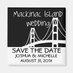 Mackinac Island Bröllop spara datum Magnet