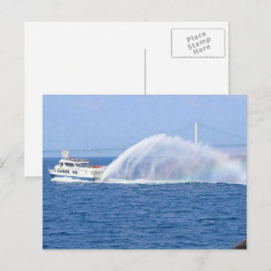 Mackinac Island Ferry & Rainbow, Michigan, USA Vykort