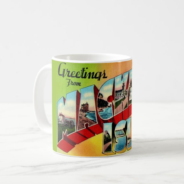 Mackinac Island Hälsningar vykort Kaffemugg (Framsida vänster)