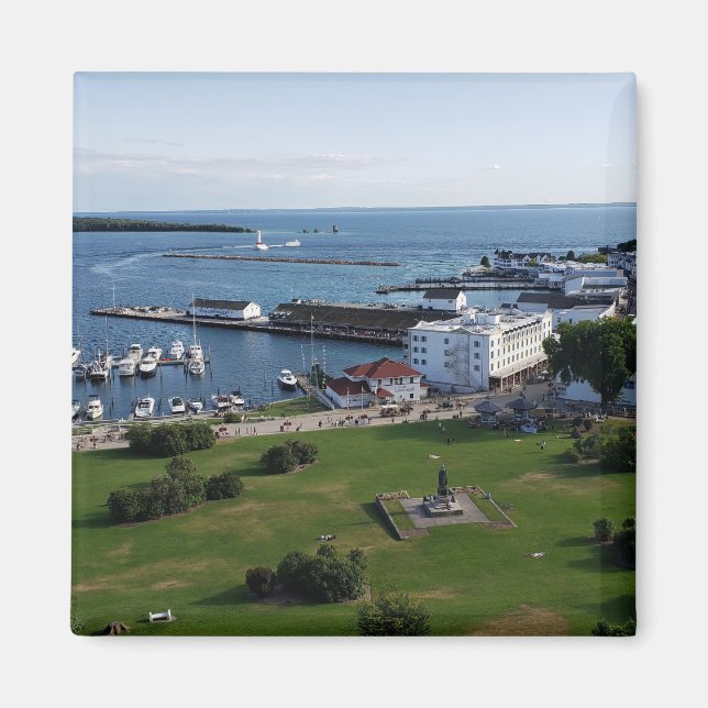 Mackinac Island & Harbour, Michigan Magnet (Framsidan)