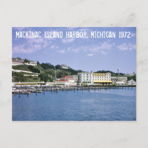 Mackinac Island Harbour Michigan Postcard Vykort
