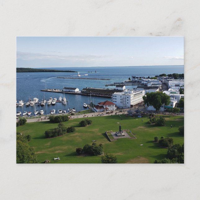 Mackinac Island & Harbour, Michigan Vykort (Framsida)