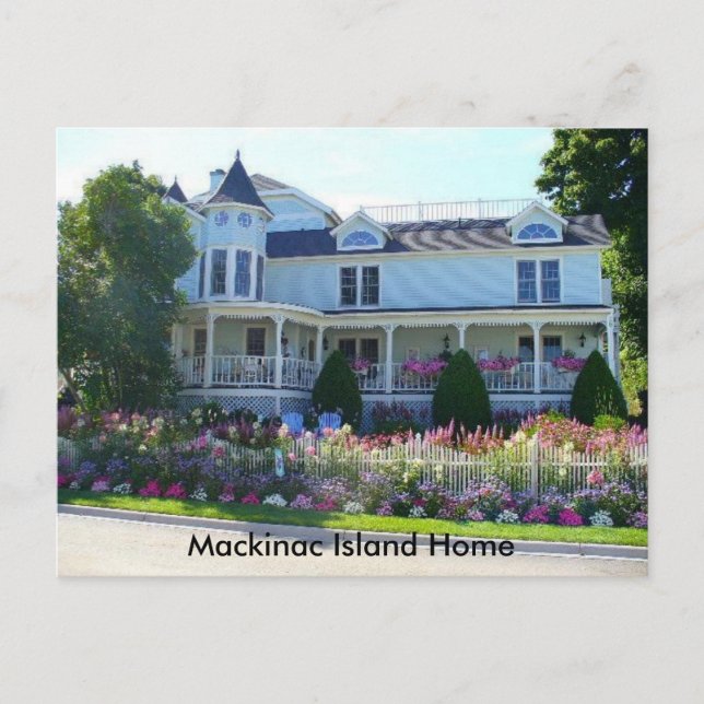 Mackinac Island Home Blomsterträdgård Vykort (Framsida)