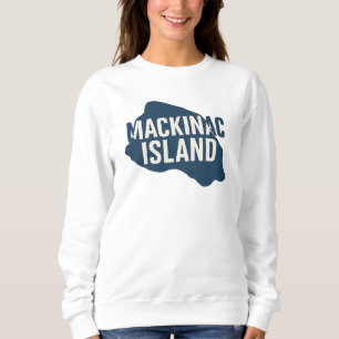 Mackinac Island Karta Silhouette Bold Michigan T Shirt