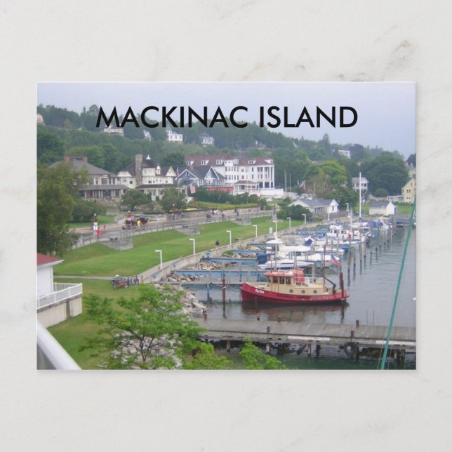 MACKINAC ISLAND MACKINAW ISLAND VYKORT (Framsida)