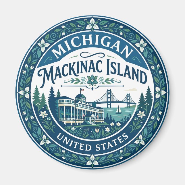 Mackinac Island Michigan Magnet (Framsidan)
