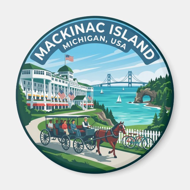 Mackinac Island Michigan Magnet (Framsidan)