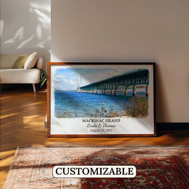 Mackinac Island Michigan Poster, Watercolor, Custo Poster (Skapare uppladdad)