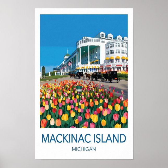 Mackinac Island Michigan Reseposter Poster (Framsidan)