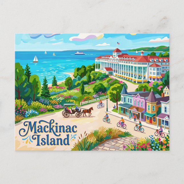 Mackinac Island Michigan Vykort (Framsida)