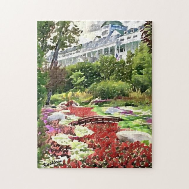 Mackinac Island Secret Garden Postcard Pussel (Vertikal)