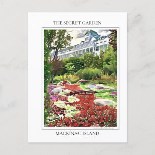 Mackinac Island Secret Garden Postcard Vykort