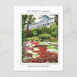 Mackinac Island Secret Garden Postcard Vykort