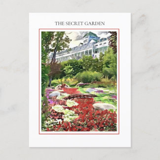 Mackinac Island Secret Garden Postcard Vykort