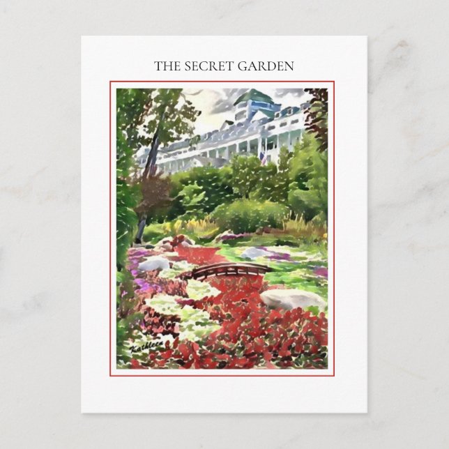 Mackinac Island Secret Garden Postcard Vykort (Framsida)