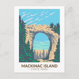 Mackinac Island State Park Michigan Arch Rock Vykort