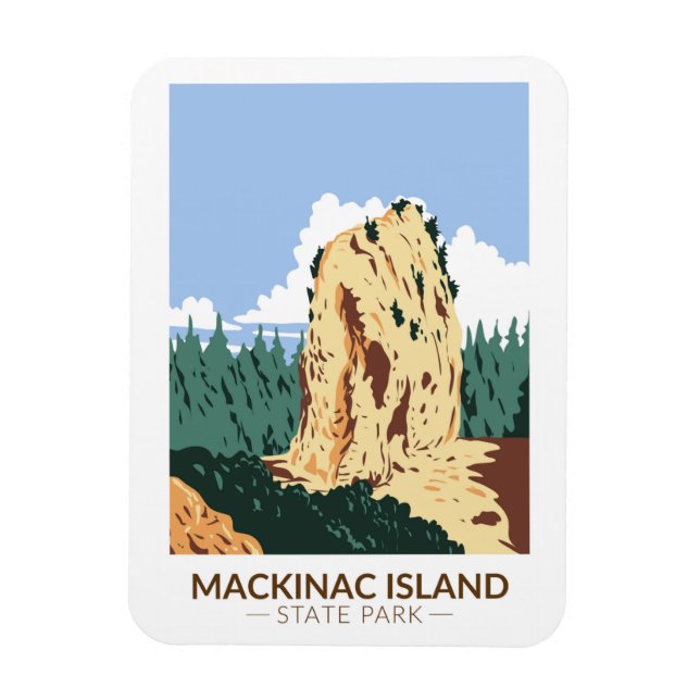 Mackinac Island State Park Michigan Sugar Loaf Magnet (Vertikal)