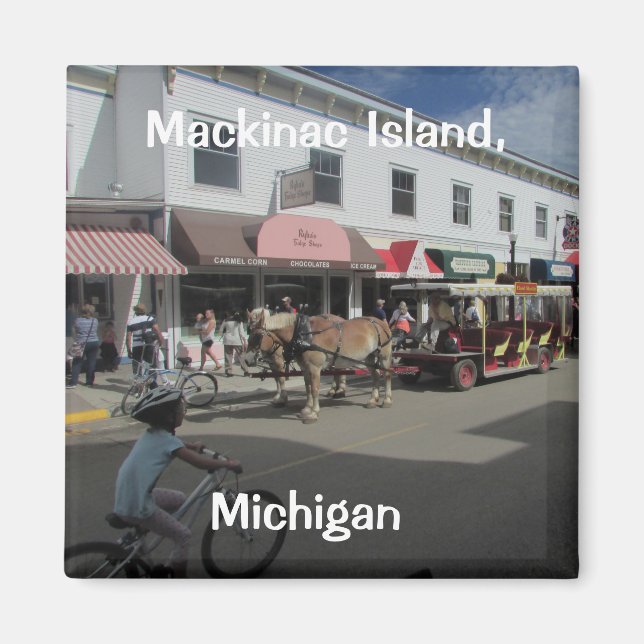 Mackinac Island Street Scene Magnet (Framsidan)