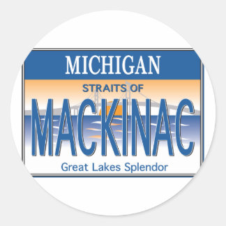 Mackinac-licens Runt Klistermärke