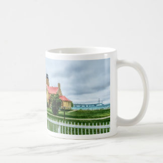 Mackinac Light och Bridge Kaffemugg