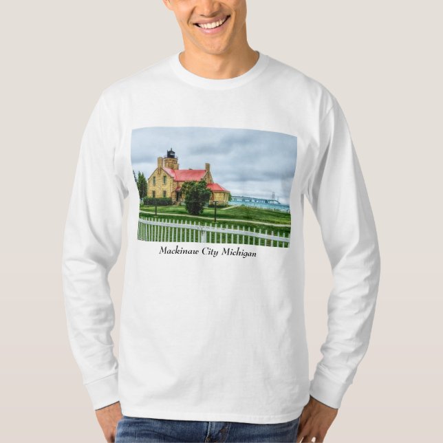Mackinac Light och Bridge T Shirt (Framsida)