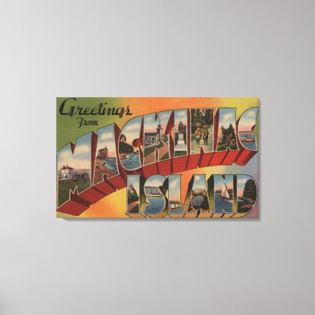 Mackinac, Michigan - Stora Brev Scenes Canvastryck (Framsida)