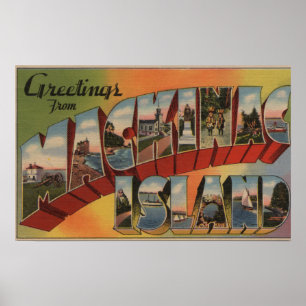 Mackinac Michigan - stora brevplatser Poster
