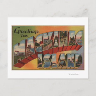 Mackinac Michigan - stora brevplatser Vykort