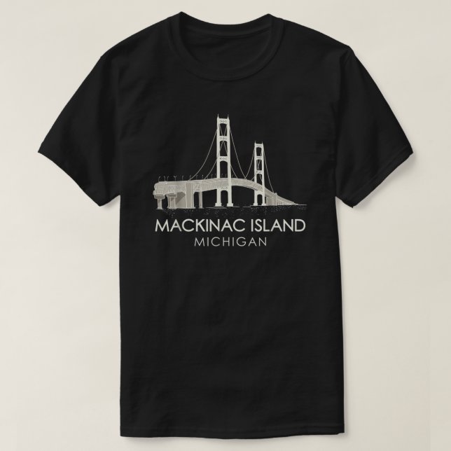 Mackinac Öbro Michigan Underbar Sjöar Huron T Shirt (Design framsida)